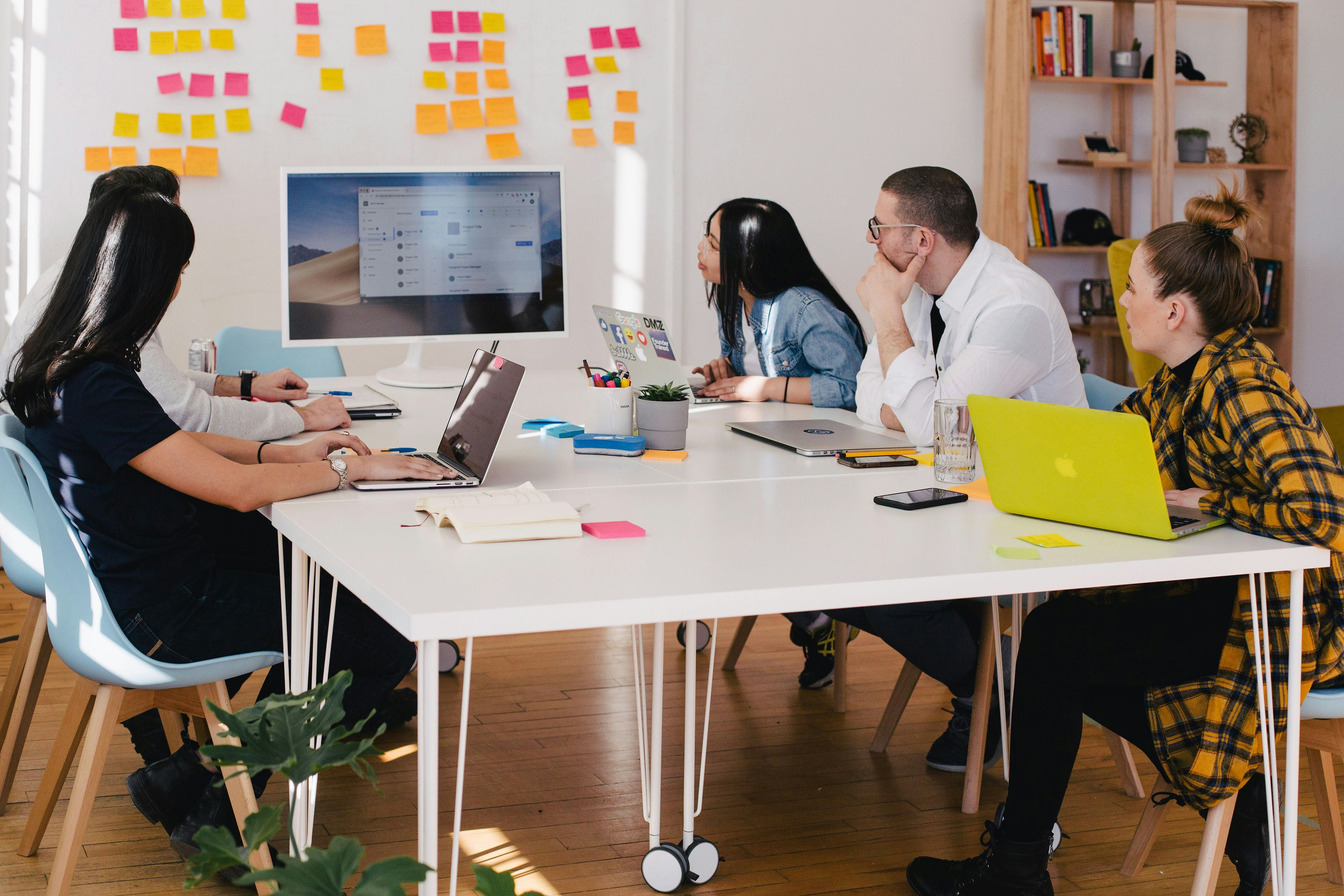 Team collaborating on lead generation strategy